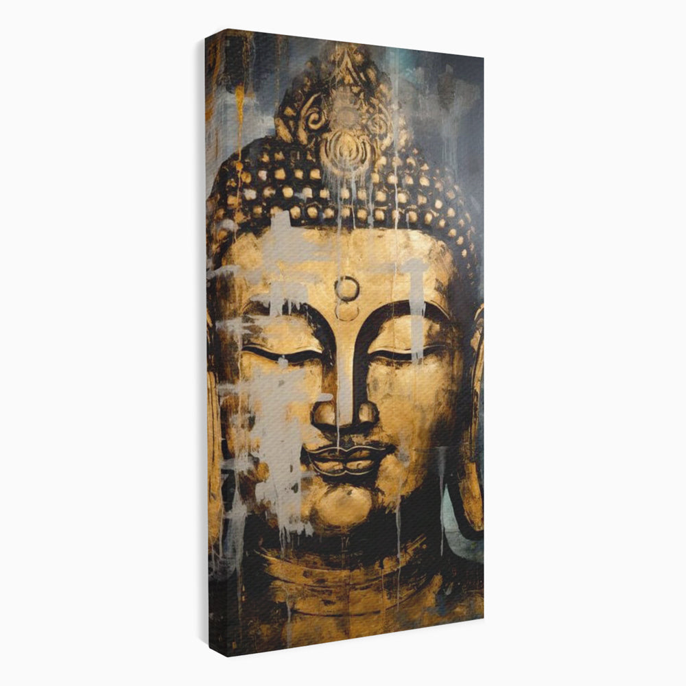 Tablou canvas cu tablou canvas cu chipul lui buddha, fara rama, pe sasiu de lemn